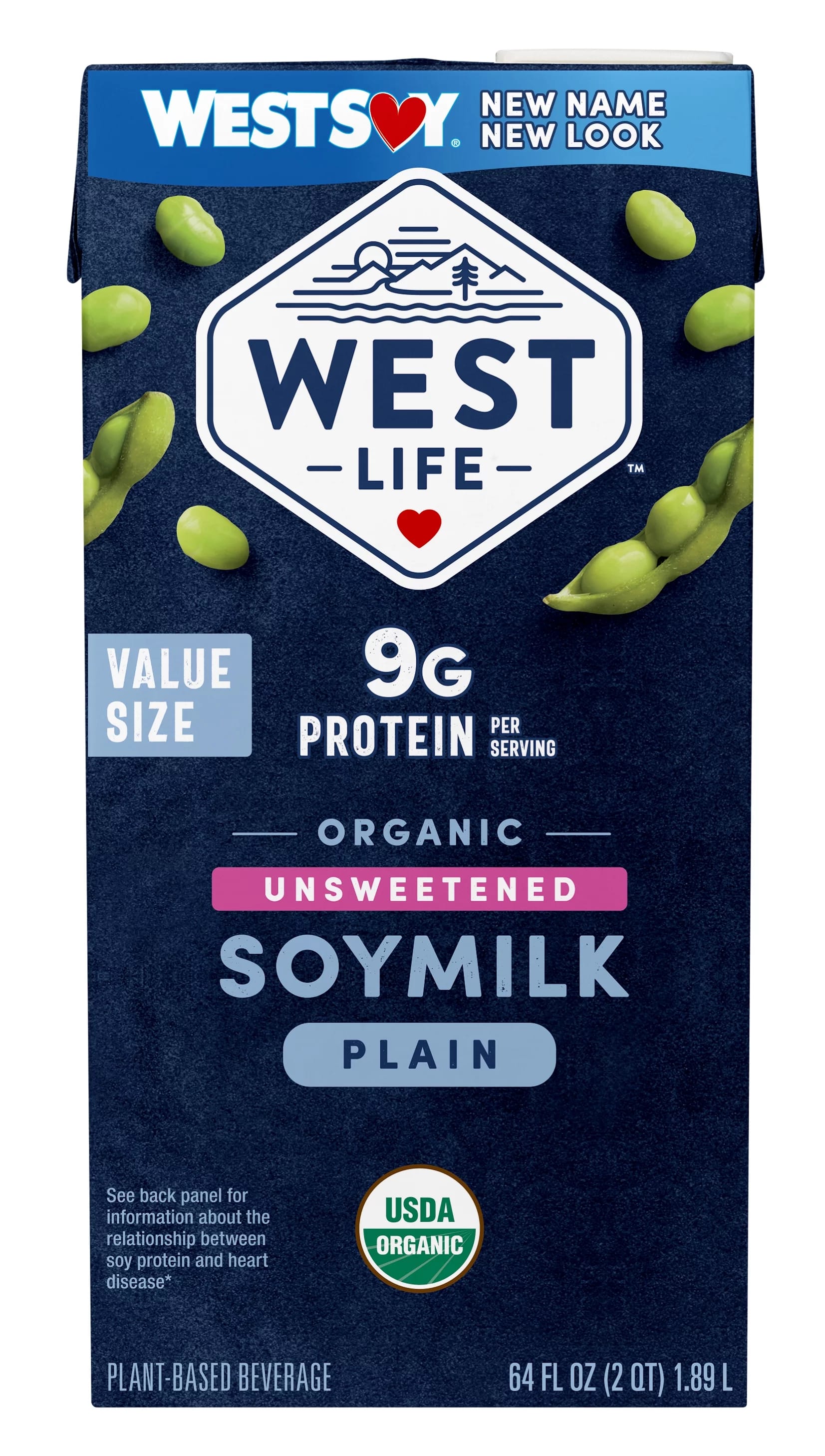 West Life Organic Original Unsweetened Soymilk Shelf-Stable 64 fl. oz. (Pack Count 1)