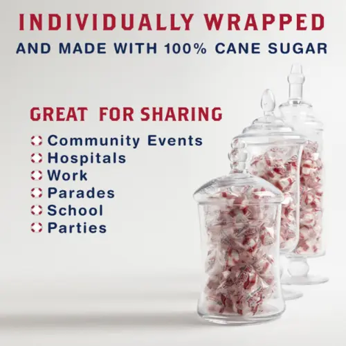Red Bird Individually Wrapped Peppermint Candy Puffs, Gluten Free, Kosher, Non-GMO, 52 oz, Tub thumbnail 3