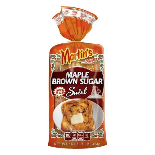Martin's Maple Brown Sugar Swirl Potato Bread, Sliced, Fresh Baked, Swirl Bread, 1 lb