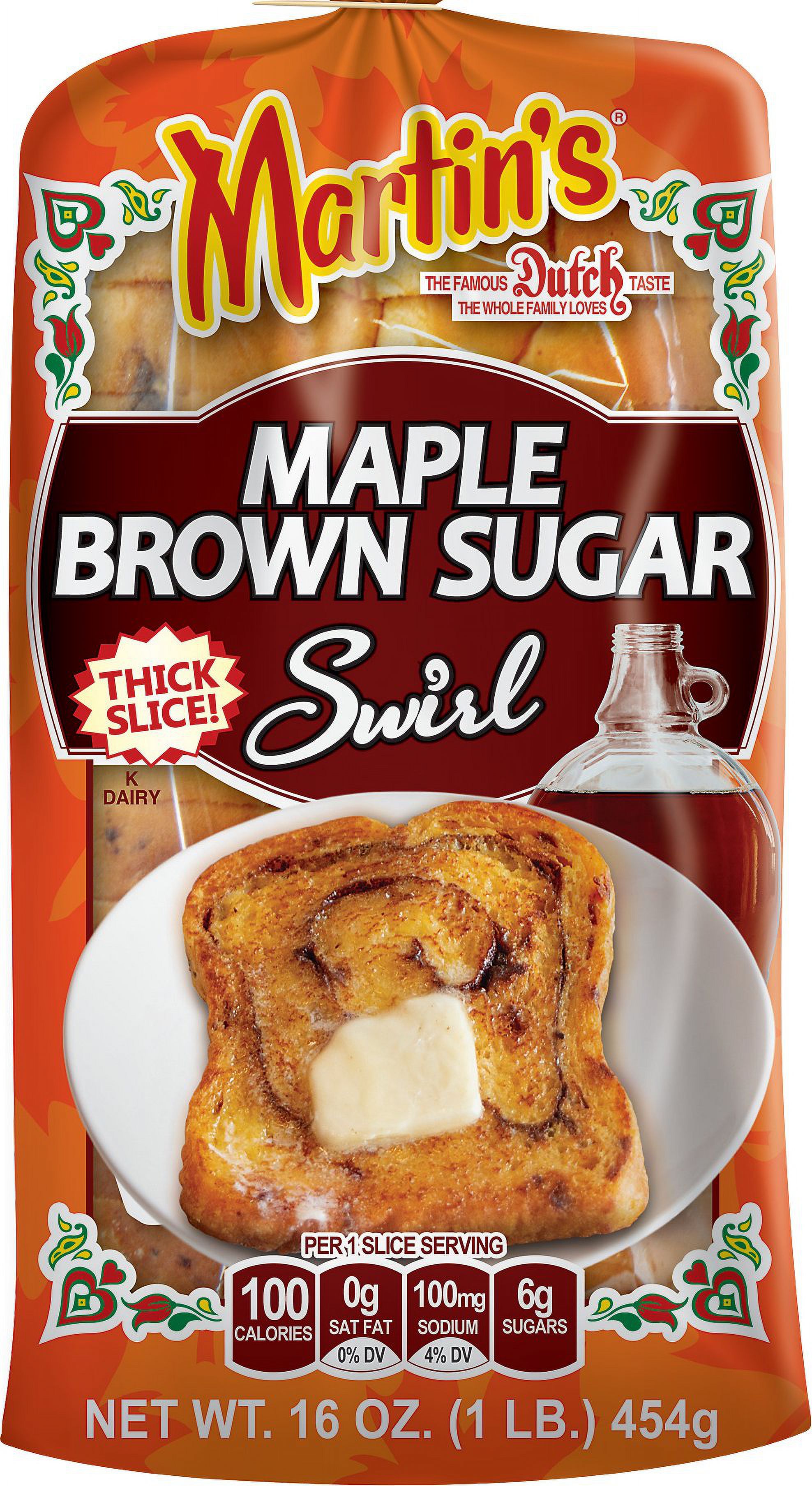 Martin's Maple Brown Sugar Swirl Potato Bread, Sliced, Fresh Baked, Swirl Bread, 1 lb thumbnail 2