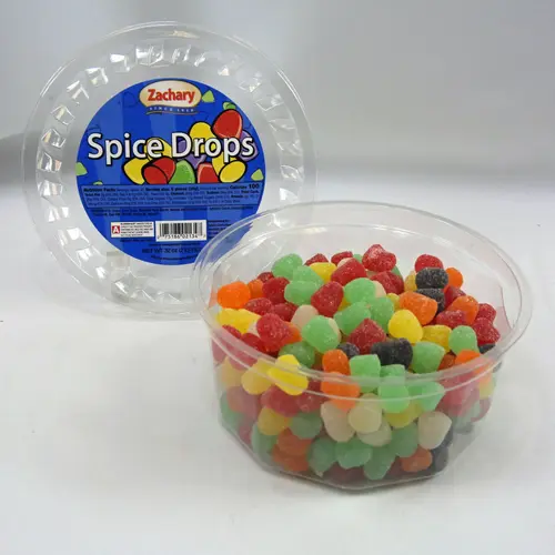 Zachary Spice Drops Tub 32 oz. Jelly Candy Regular Size Pieces thumbnail 3