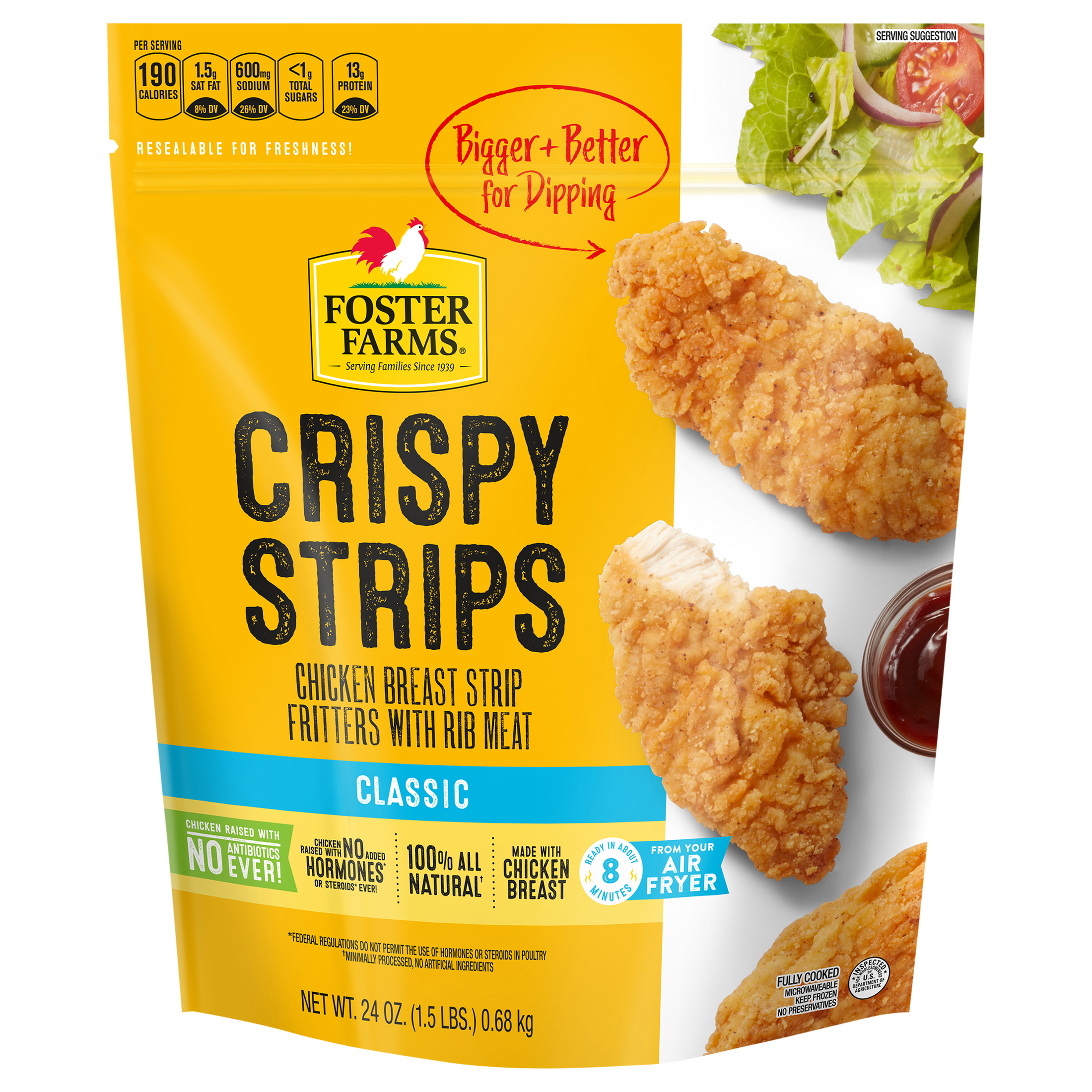 Foster Farms Classic Crispy Chicken Strips, 24 Oz
