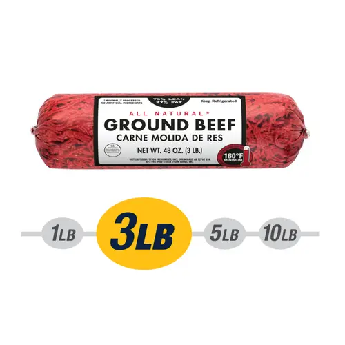 73% Lean / 27% Fat Ground Beef, 3 lb Roll, Fresh, All Natural*