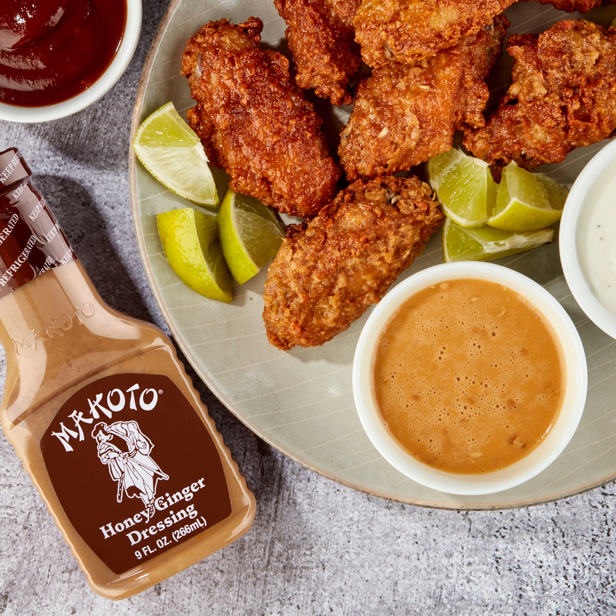 Makoto Honey Ginger Fresh Refrigerated Salad Dressing, 9 Fluid oz Bottle thumbnail 2