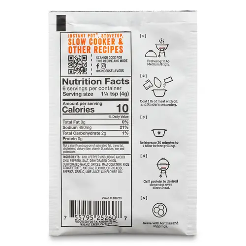 Kinder's The Taco Blend Mexican Dry Seasoning, 1 oz thumbnail 4