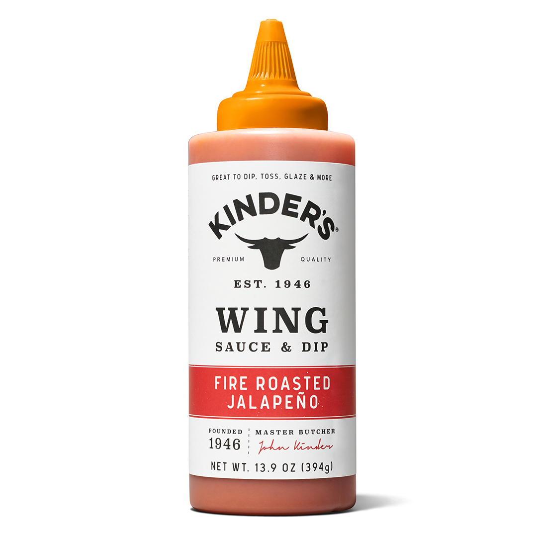 Kinder's Fire Roasted Jalapeno Wing Sauce and Dip, 13.9 oz