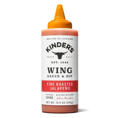 Kinder's Fire Roasted Jalapeno Wing Sauce and Dip, 13.9 oz