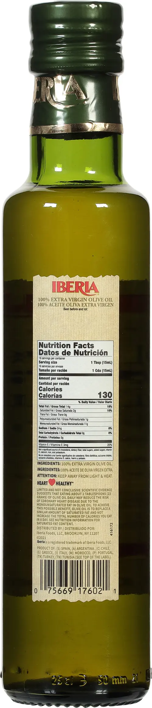 Iberia 100% Extra Virgin Premium Olive Oil 8.5 fl oz thumbnail 3