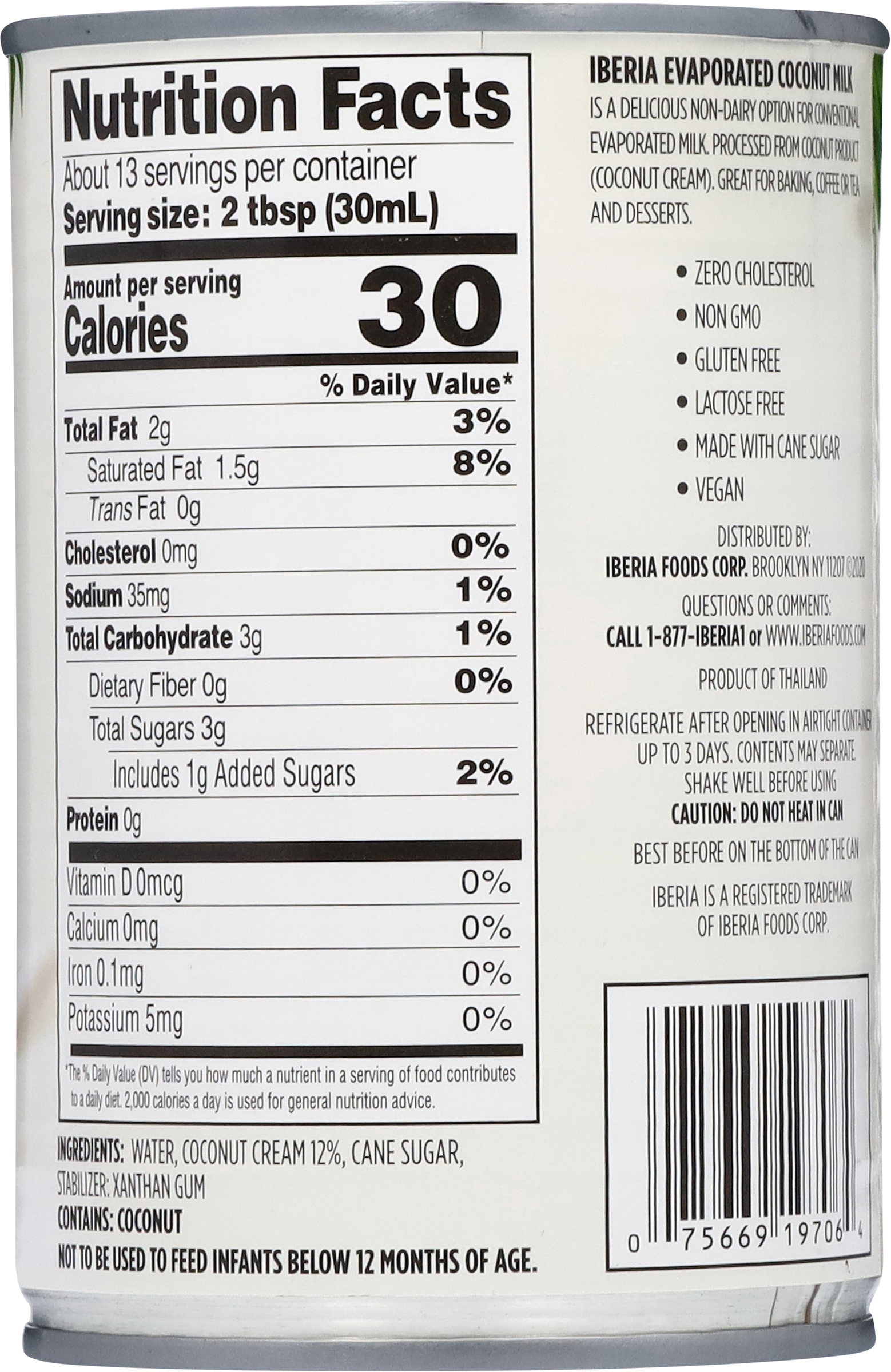 Iberia Lactose Free Evaporated Coconut Milk 13.5 fl oz thumbnail 4