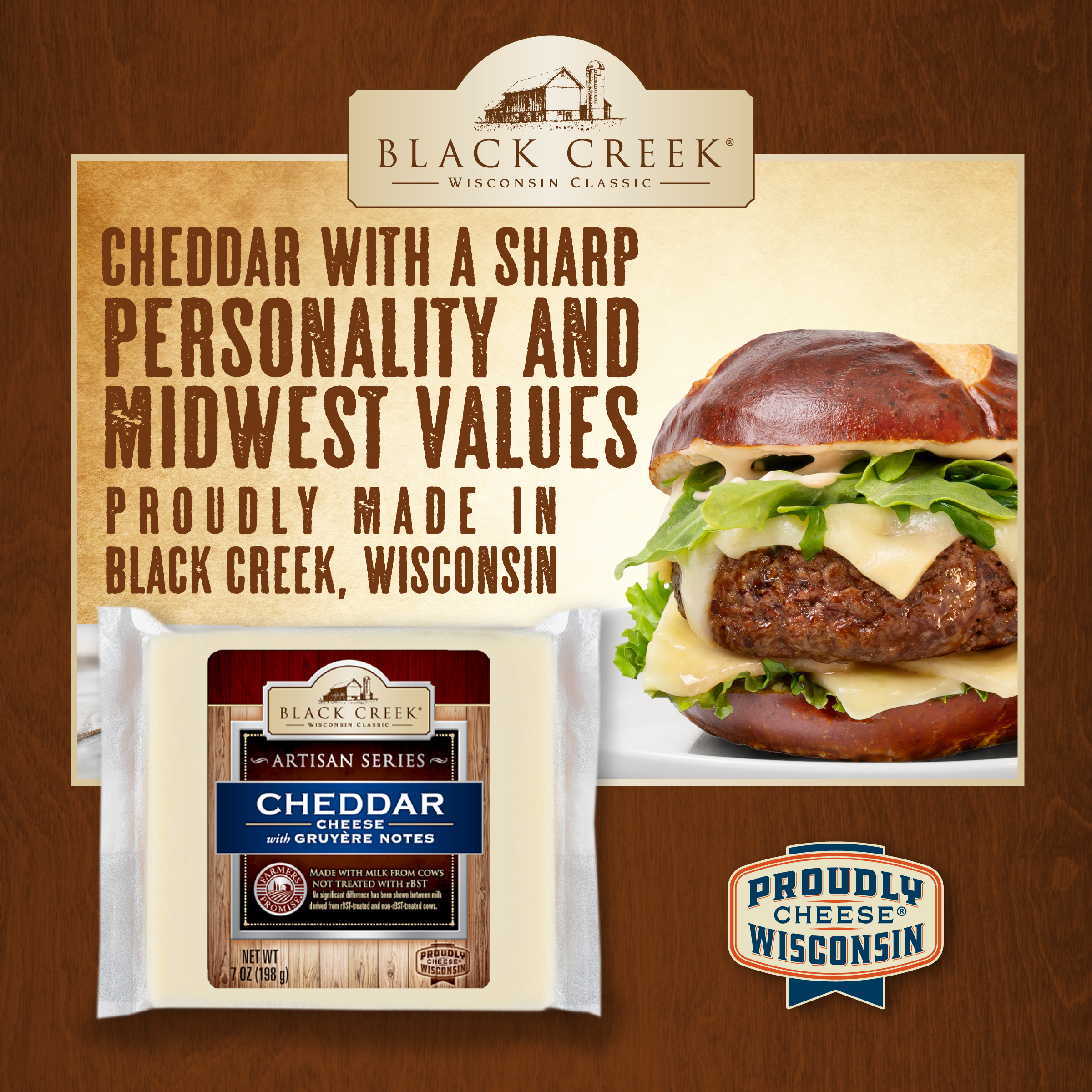 Black CreekÂ® Artisan Series Cheddar Cheese with Gruyere Notes, 7 oz Square thumbnail 3