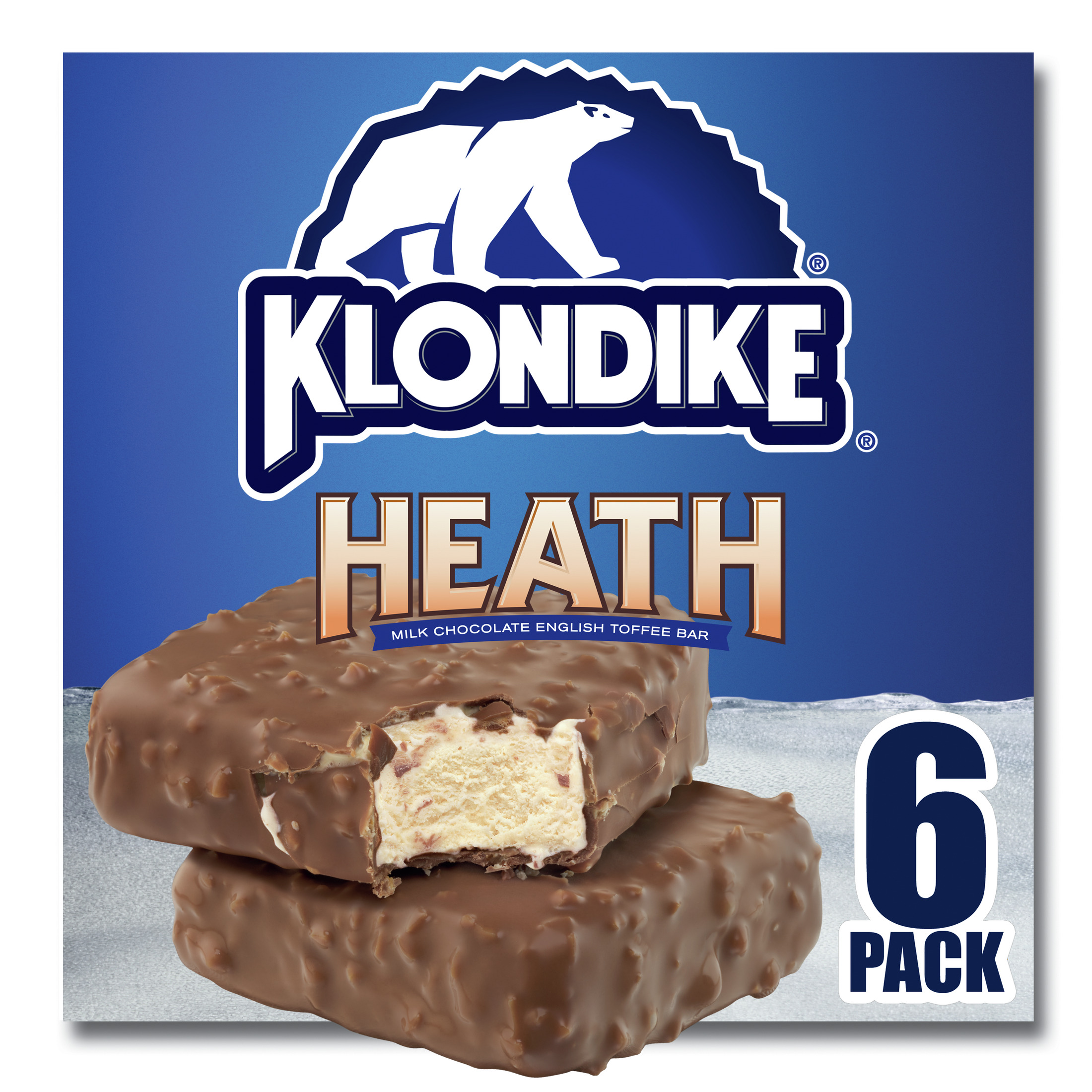 Klondike Heath Crunchy Nonfat Milk Chocolate English Toffee Frozen Dessert Bars, 6 Count thumbnail 2
