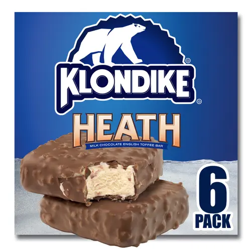 Klondike Heath Crunchy Nonfat Milk Chocolate English Toffee Frozen Dessert Bars, 6 Count thumbnail 2