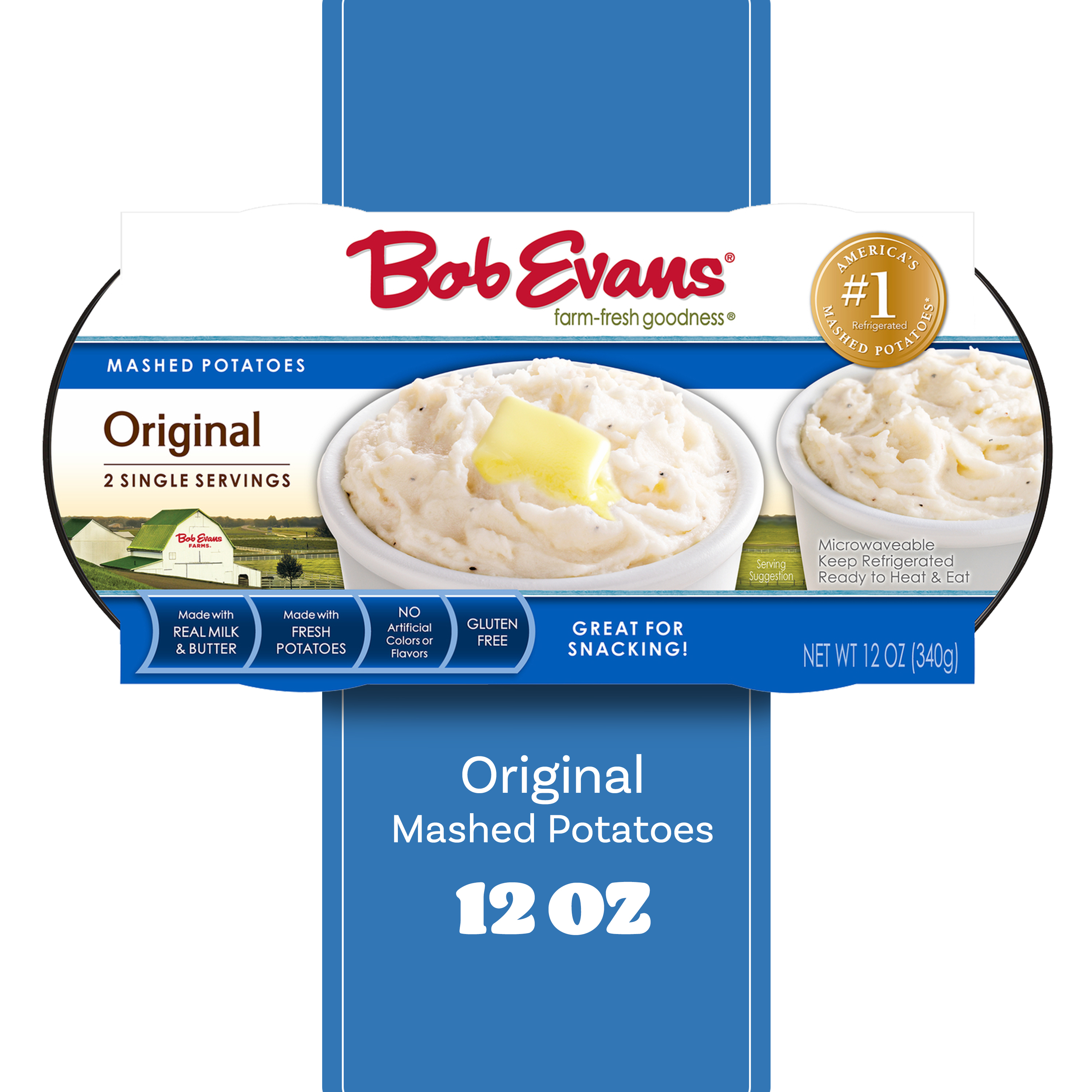 Bob Evans Gluten-Free Single Serve Original Mashed Potatoes, 12 oz, 2 Ct Cups thumbnail 2