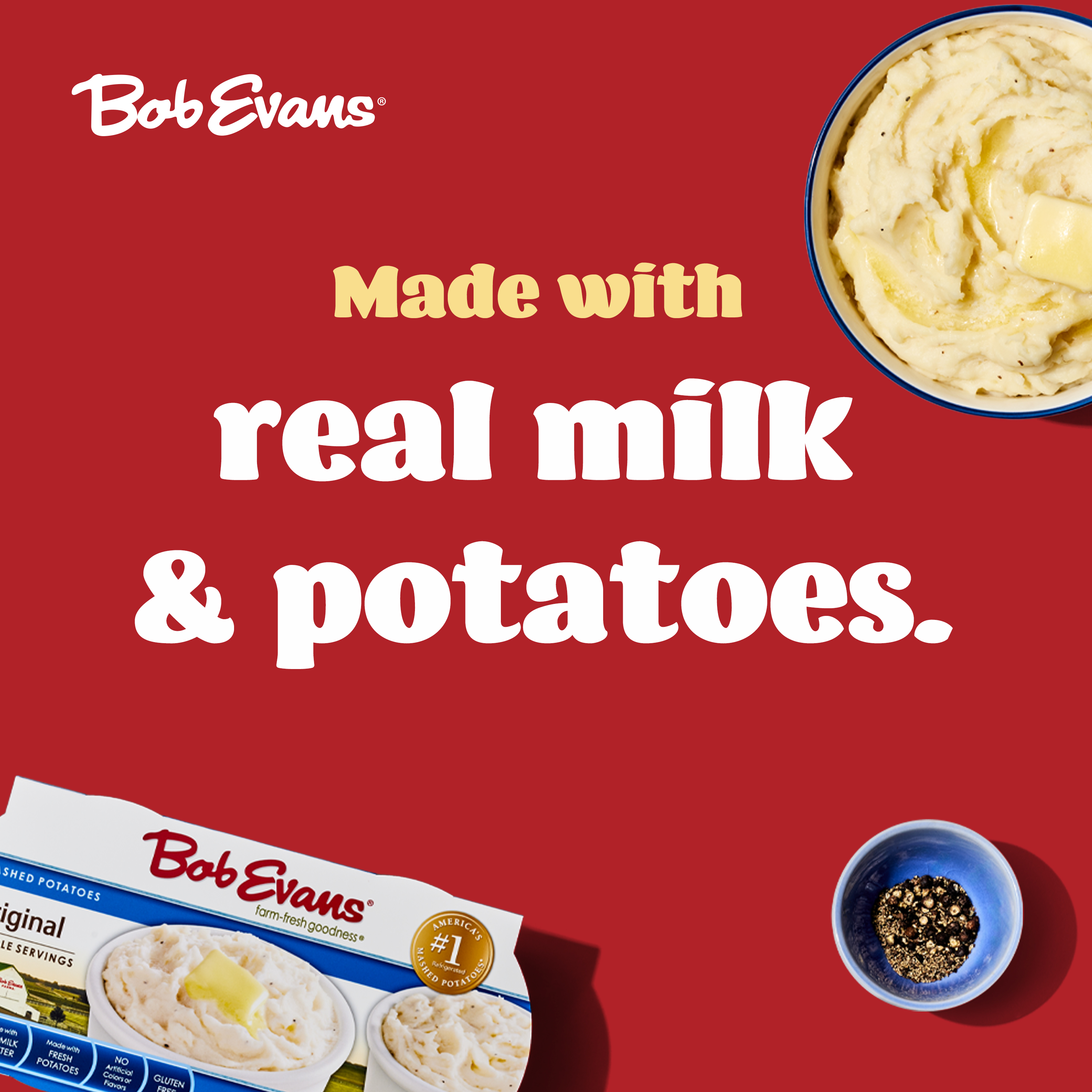 Bob Evans Gluten-Free Single Serve Original Mashed Potatoes, 12 oz, 2 Ct Cups thumbnail 3