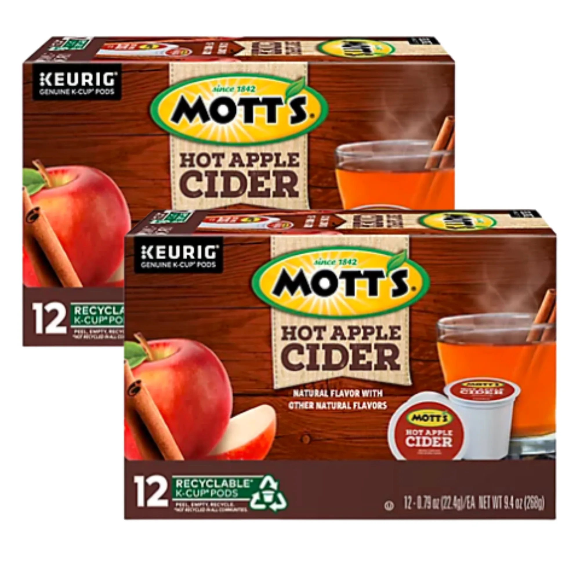 FSSTAM Hot Apple Cider Single Serve Cups Pod RecyclableNatural Flavored Individual Pods, Fall Autumn Thanksgiving Holiday Winter