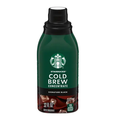 Starbucks Signature Black Coffee, Bottled Cold Brew Coffee Concentrate Drink, 32 oz