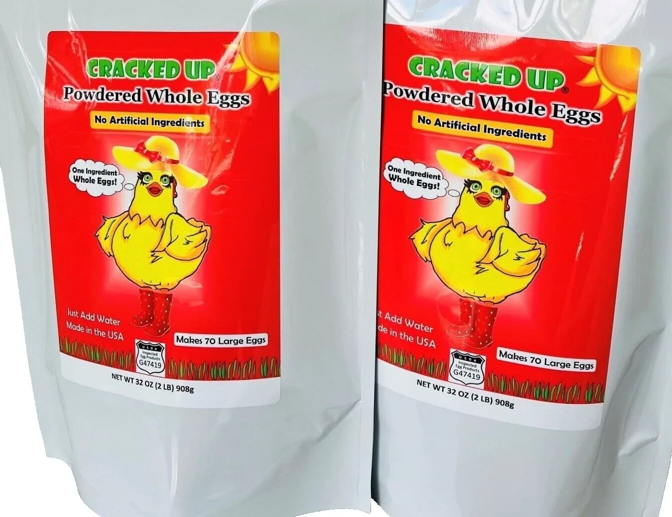 Whole Powdered Egg, 2 Pack, 4 Pounds Total, Makes 140 Large Eggs, Farm Fresh Eggs, Best Prices, Emergency, Survival, Camping, Lo
