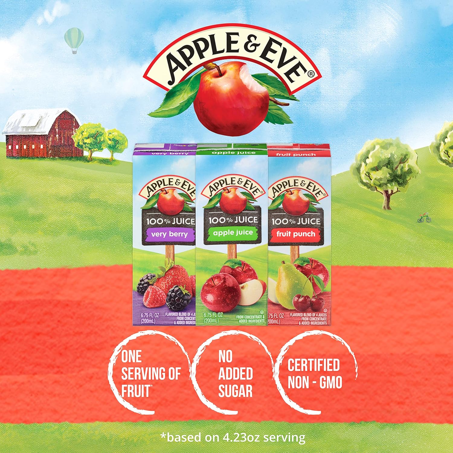 Apple & Eve 100% Juice Drink, Variety Pack, 6.75 Fl Oz, 32 Count thumbnail 3