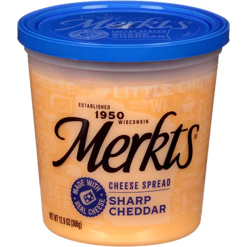 Merkt's Sharp Cheddar Spreadable Cheese, 12.9oz, Tub, Refrigerated/Chilled