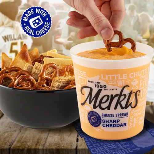 Merkt's Sharp Cheddar Spreadable Cheese, 12.9oz, Tub, Refrigerated/Chilled thumbnail 4