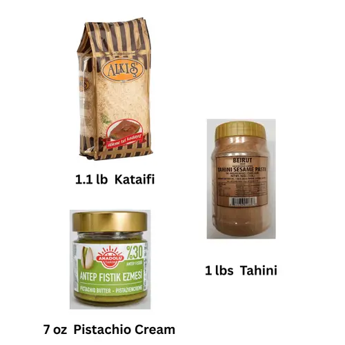Kataifi - Pistachio Cream Bundle, Perfect Choice for Dubai Chocolate Bar, Kataifi Shredded Fillo Dough, Kadayif,Kataifi Pastry 5
