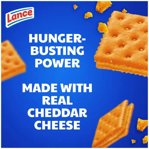 Lance Sandwich Crackers, ToastChee Cheddar, 10 Individually Wrapped Packs, 6 Sandwiches Each thumbnail 2