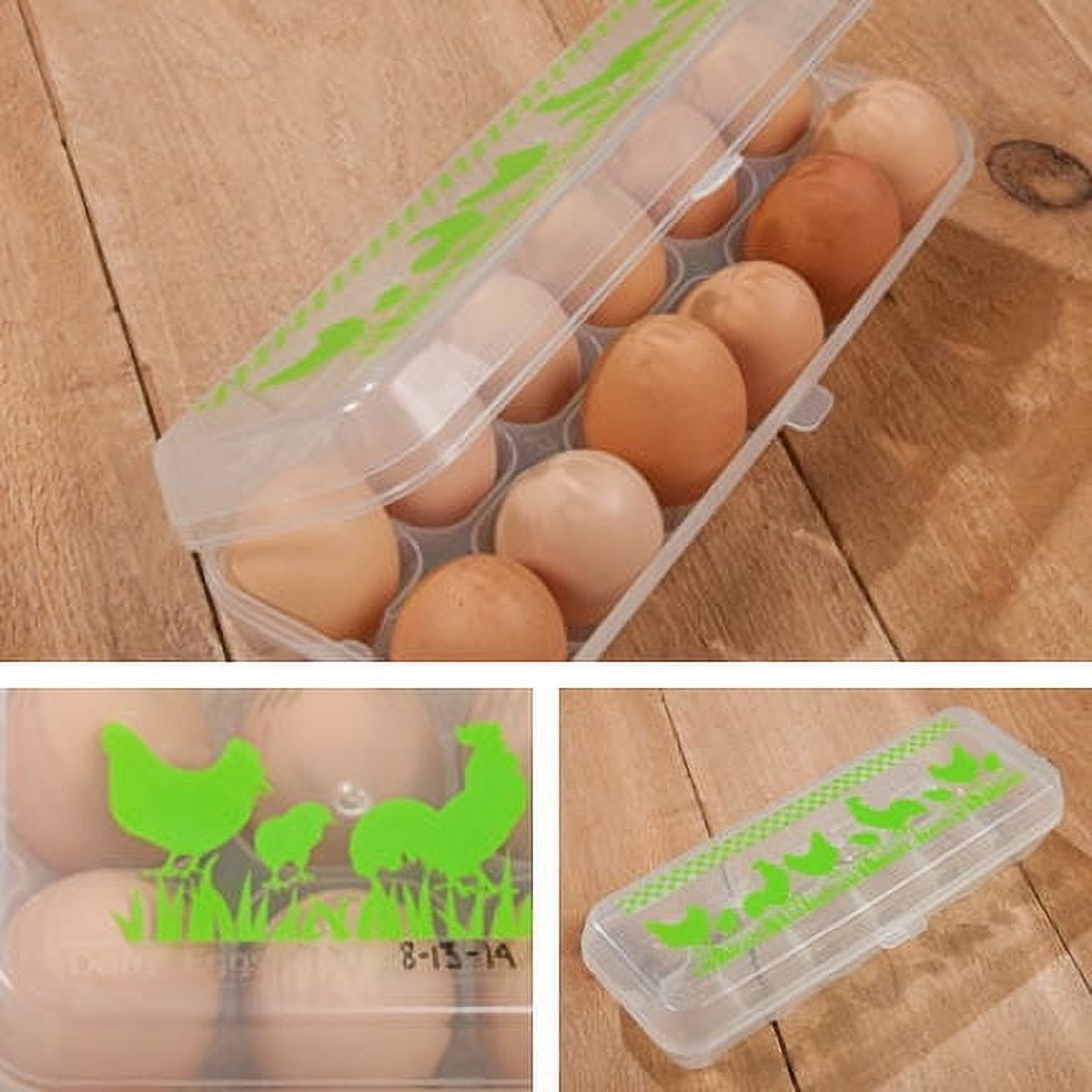 Lixit Chicken Plastic Egg Carton, BPA Free, Green, Holds 12 Eggs thumbnail 2