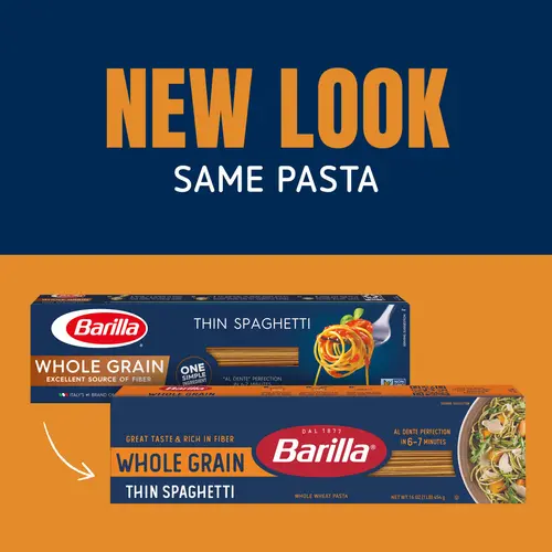 Barilla Classic Whole Grain Pasta, Thin Spaghetti Noodles, 16 oz thumbnail 2