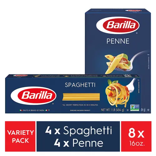 Barilla Blue Box Penne & Spaghetti Pasta Variety Pack, (4 Each, 16oz per box)