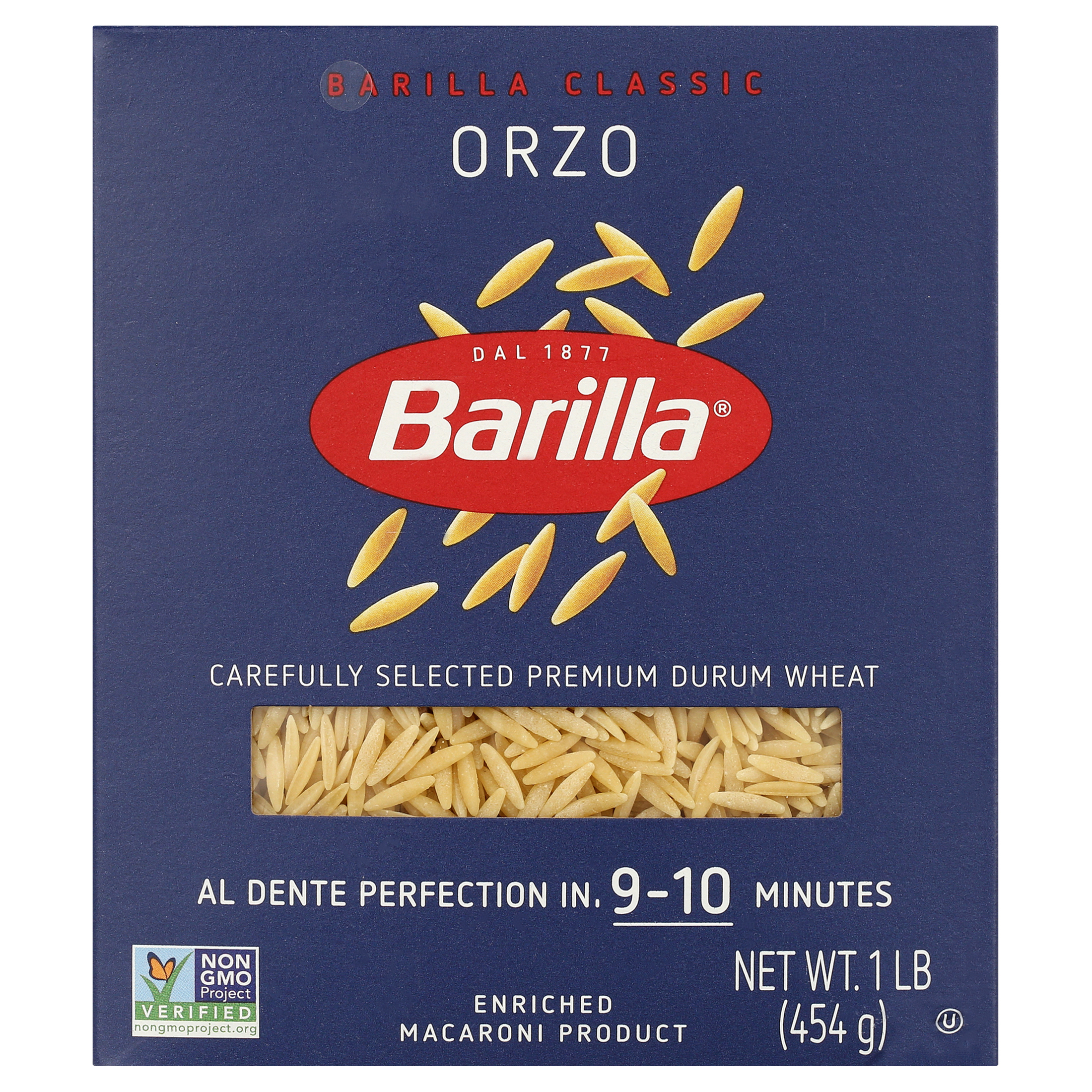 Barilla Classic Non-GMO, Kosher Certified Orzo Pasta, 16 oz