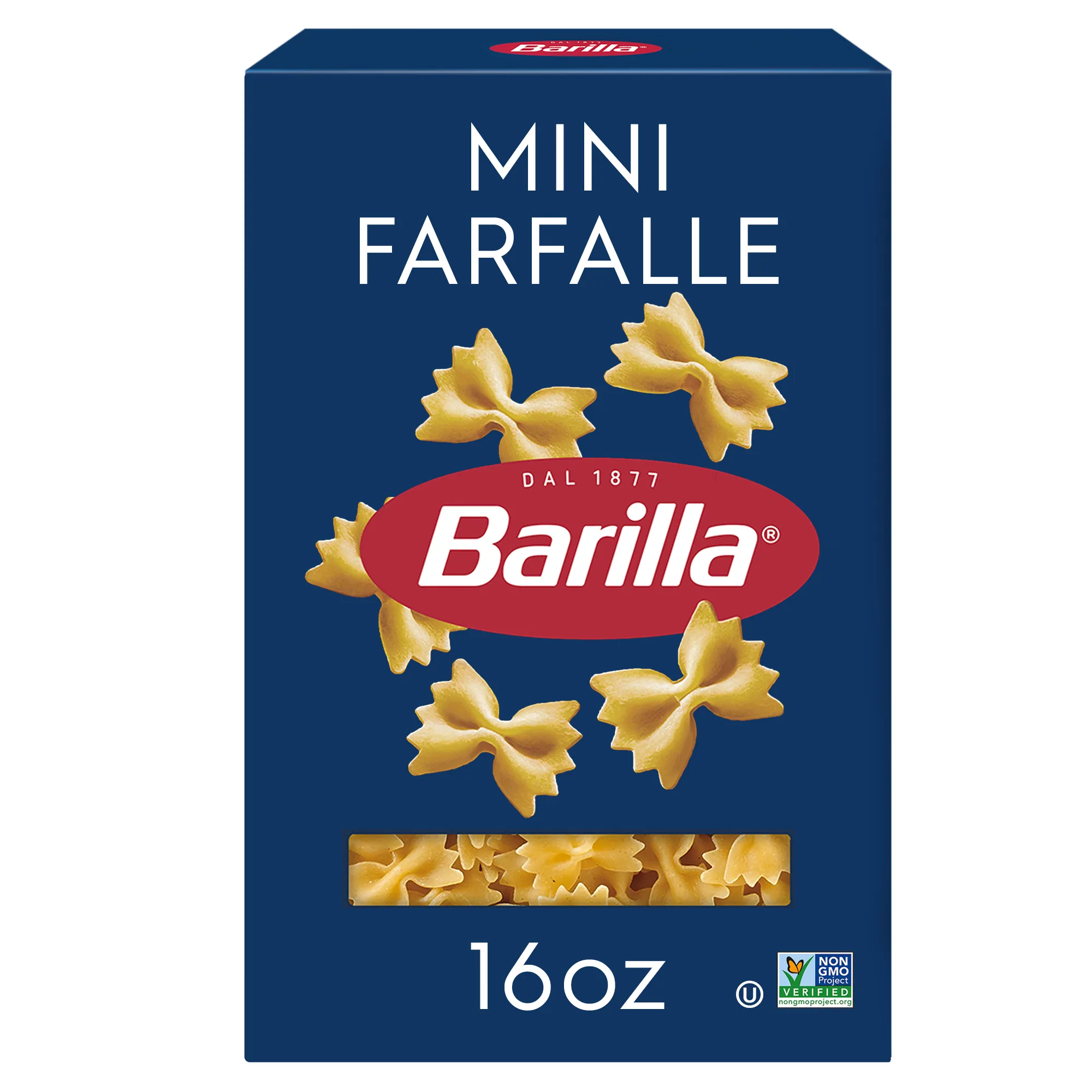 Barilla Classic Non-GMO, Kosher Certified Mini Farfalle Pasta, 16 oz
