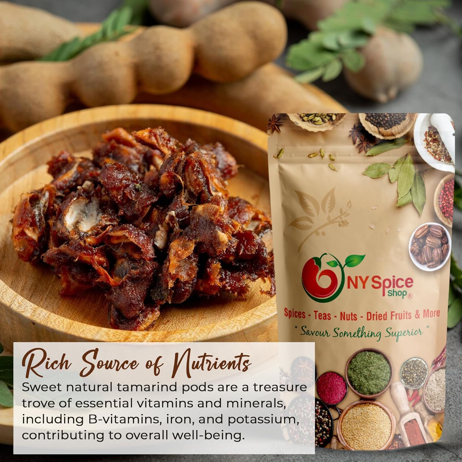 NY SPICE SHOP Whole Sweet Tamarind Pods - 3 Pound - Tamarind Candy - Tamarind Fruit - Tamarindo thumbnail 2