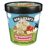 Ben & Jerry's Strawberry Cheesecake Ice Cream Cage-Free Eggs Kosher Milk, 1 Pint 1 Count