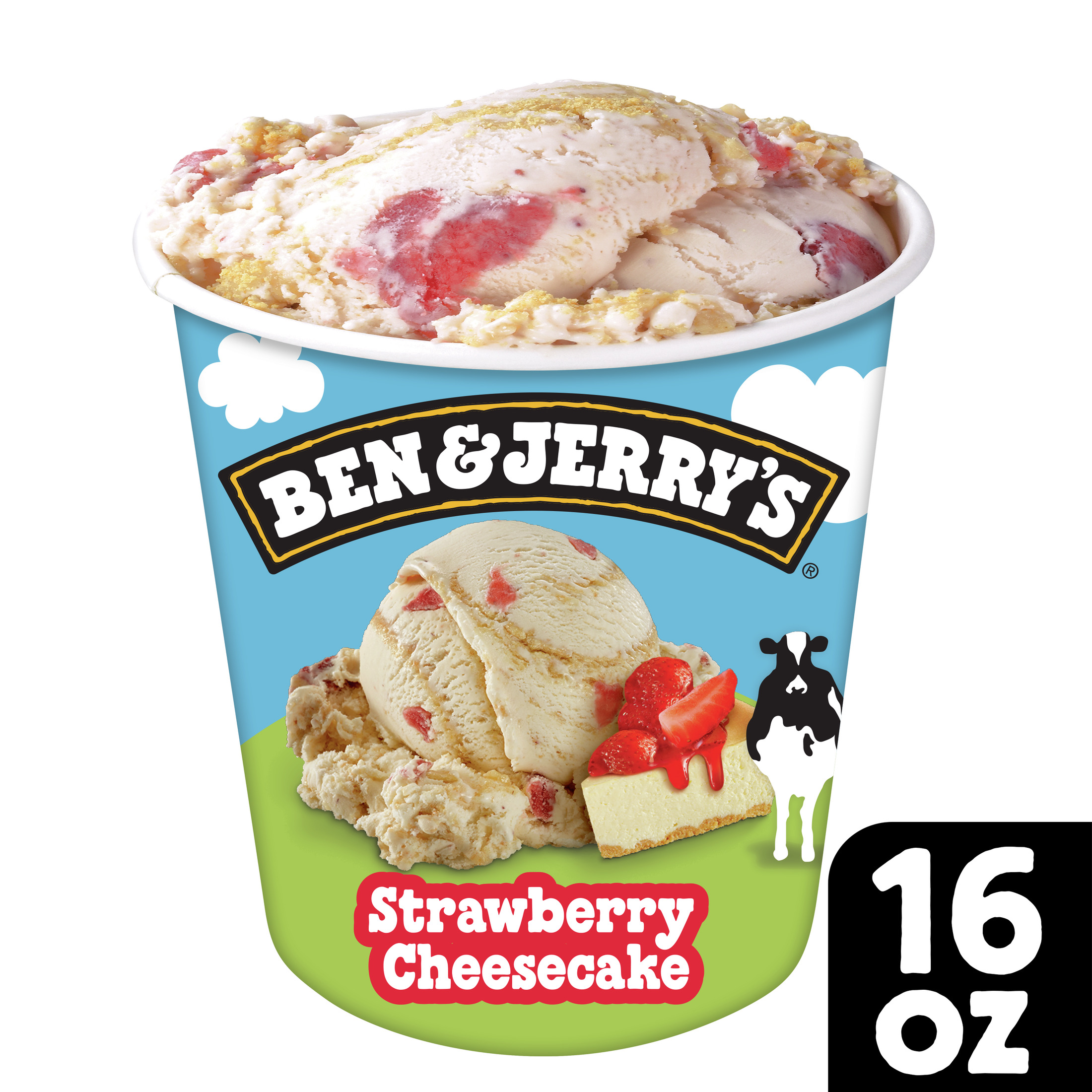 Ben & Jerry's Strawberry Cheesecake Ice Cream Cage-Free Eggs Kosher Milk, 1 Pint 1 Count thumbnail 2