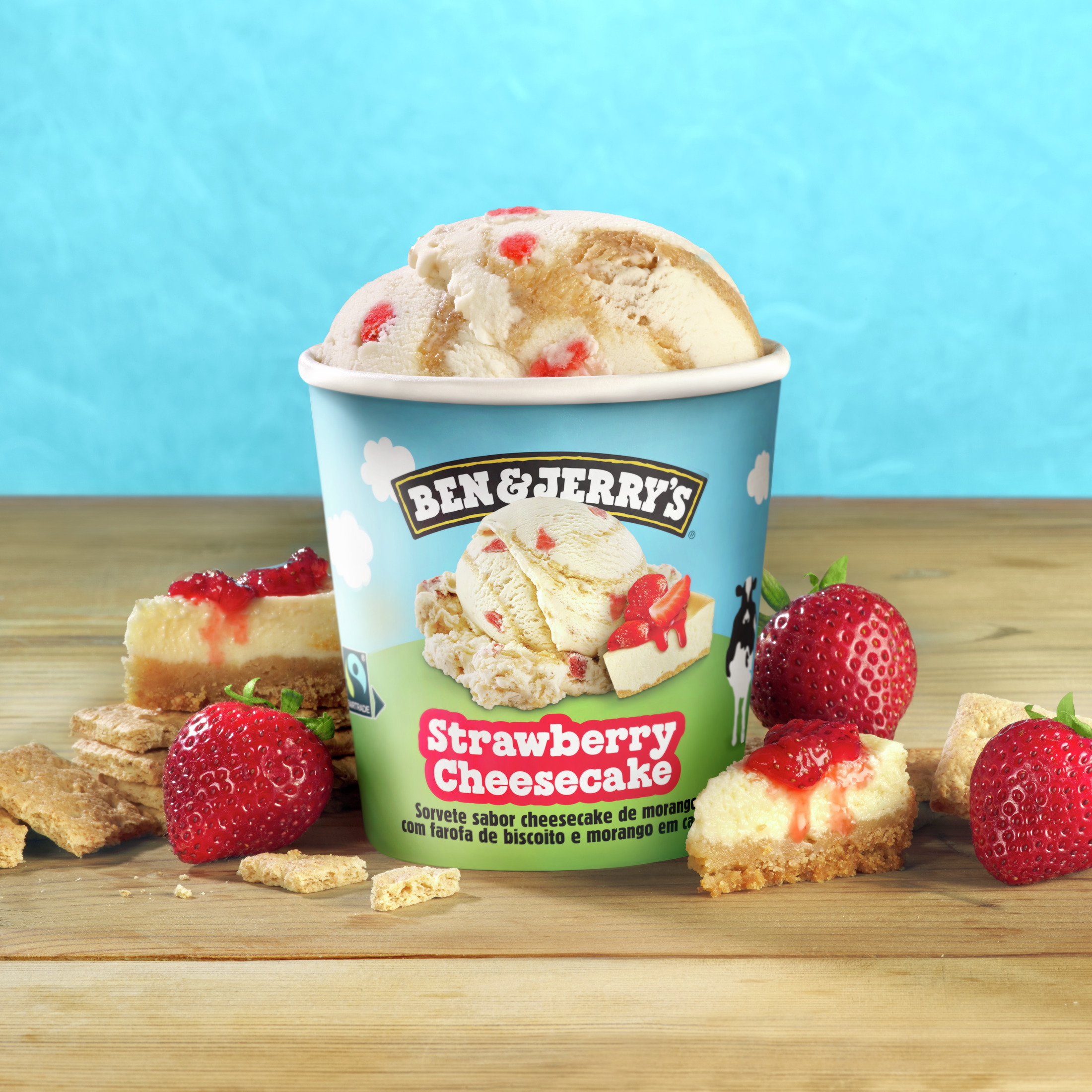 Ben & Jerry's Strawberry Cheesecake Ice Cream Cage-Free Eggs Kosher Milk, 1 Pint 1 Count thumbnail 3