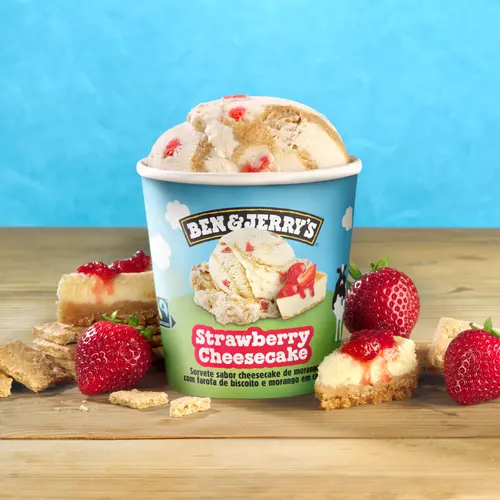 Ben & Jerry's Strawberry Cheesecake Ice Cream Cage-Free Eggs Kosher Milk, 1 Pint 1 Count thumbnail 3