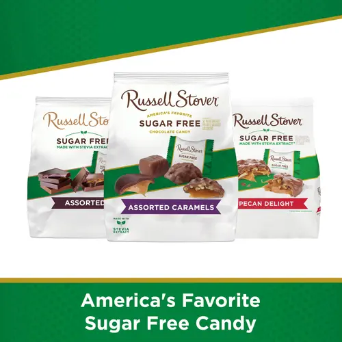 RUSSELL STOVER Sugar Free Assorted Caramels Chocolate Candy, 17.6 oz. bag (â‰ˆ 36 pieces) thumbnail 3