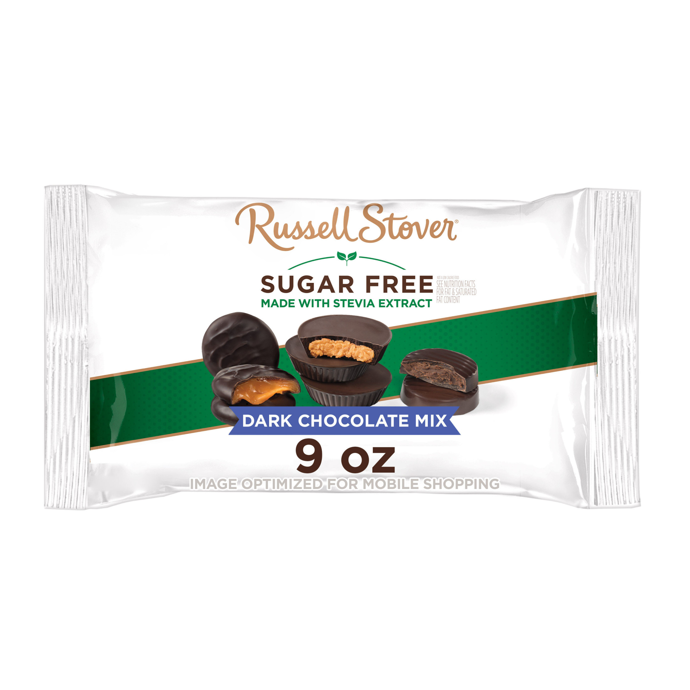 RUSSELL STOVER Sugar Free Dark Chocolate Assorted Mix, 9 oz. Bag (â‰ˆ 16 Pieces)
