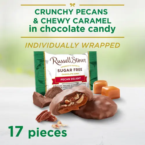 RUSSELL STOVER Sugar Free Pecan Delight Chocolate Candy, 10 oz. bag (â‰ˆ 16 pieces) thumbnail 2