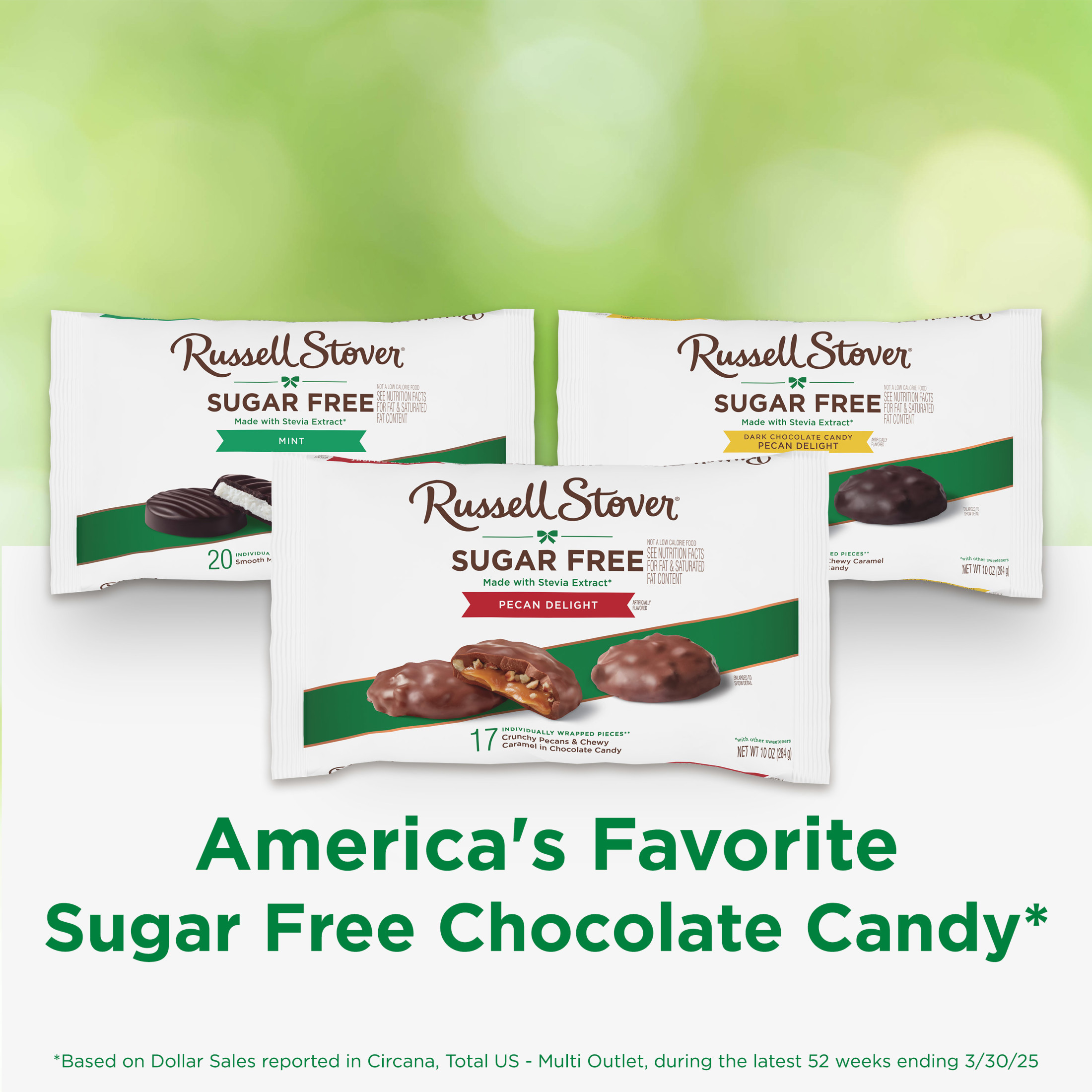 RUSSELL STOVER Sugar Free Pecan Delight Chocolate Candy, 10 oz. bag (â‰ˆ 16 pieces) thumbnail 3