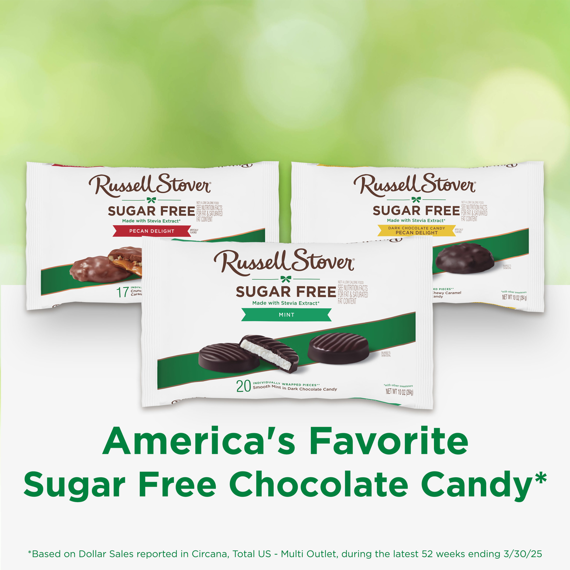 RUSSELL STOVER Sugar Free Dark Chocolate Mint Patties Candy, 10 oz. bag (â‰ˆ 20 pieces) thumbnail 3