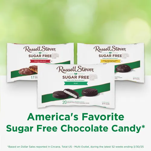 RUSSELL STOVER Sugar Free Dark Chocolate Mint Patties Candy, 10 oz. bag (â‰ˆ 20 pieces) thumbnail 3