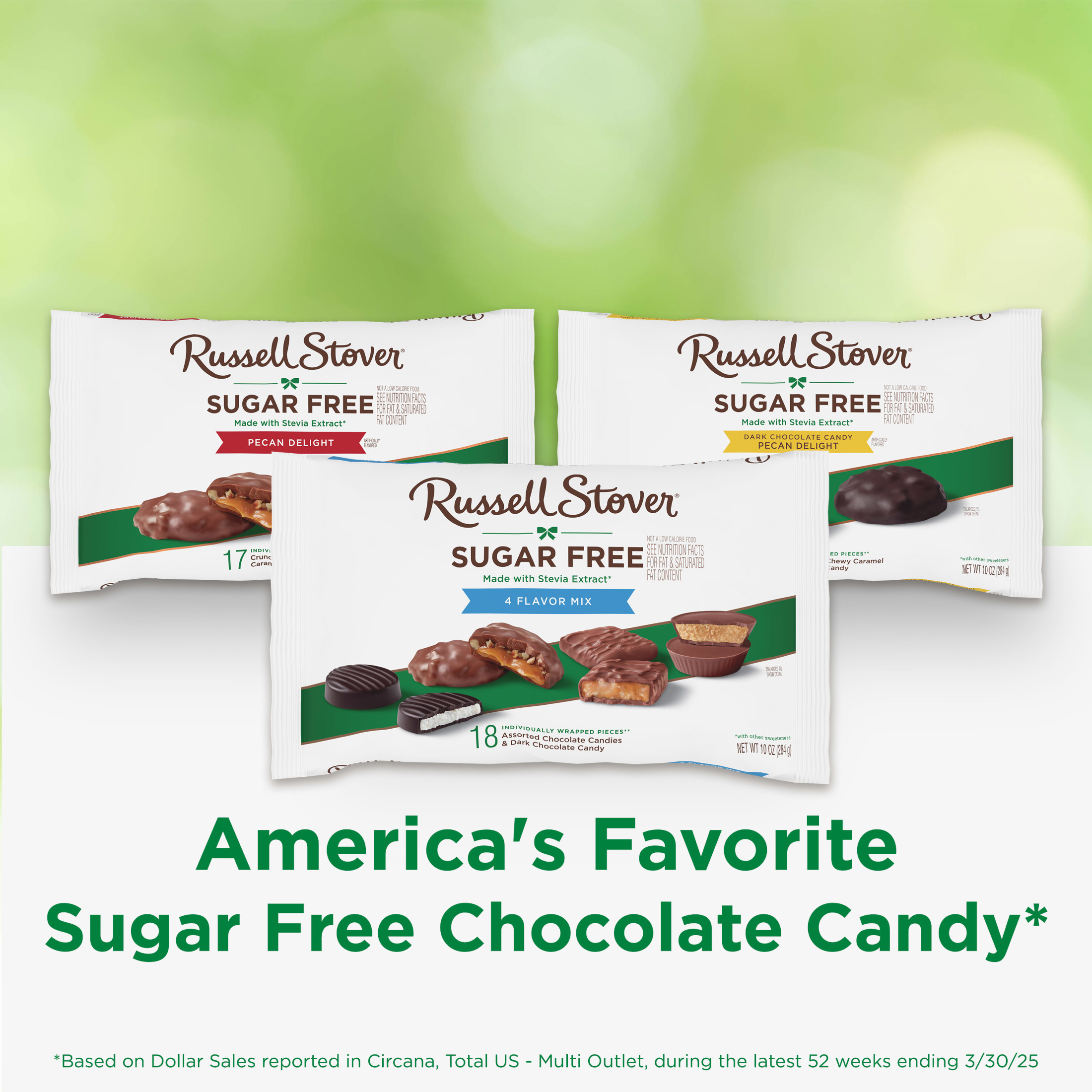 RUSSELL STOVER Sugar Free Assorted 4 Flavor Chocolate Candy Mix, 10 oz. bag (â‰ˆ 18 pieces) thumbnail 3