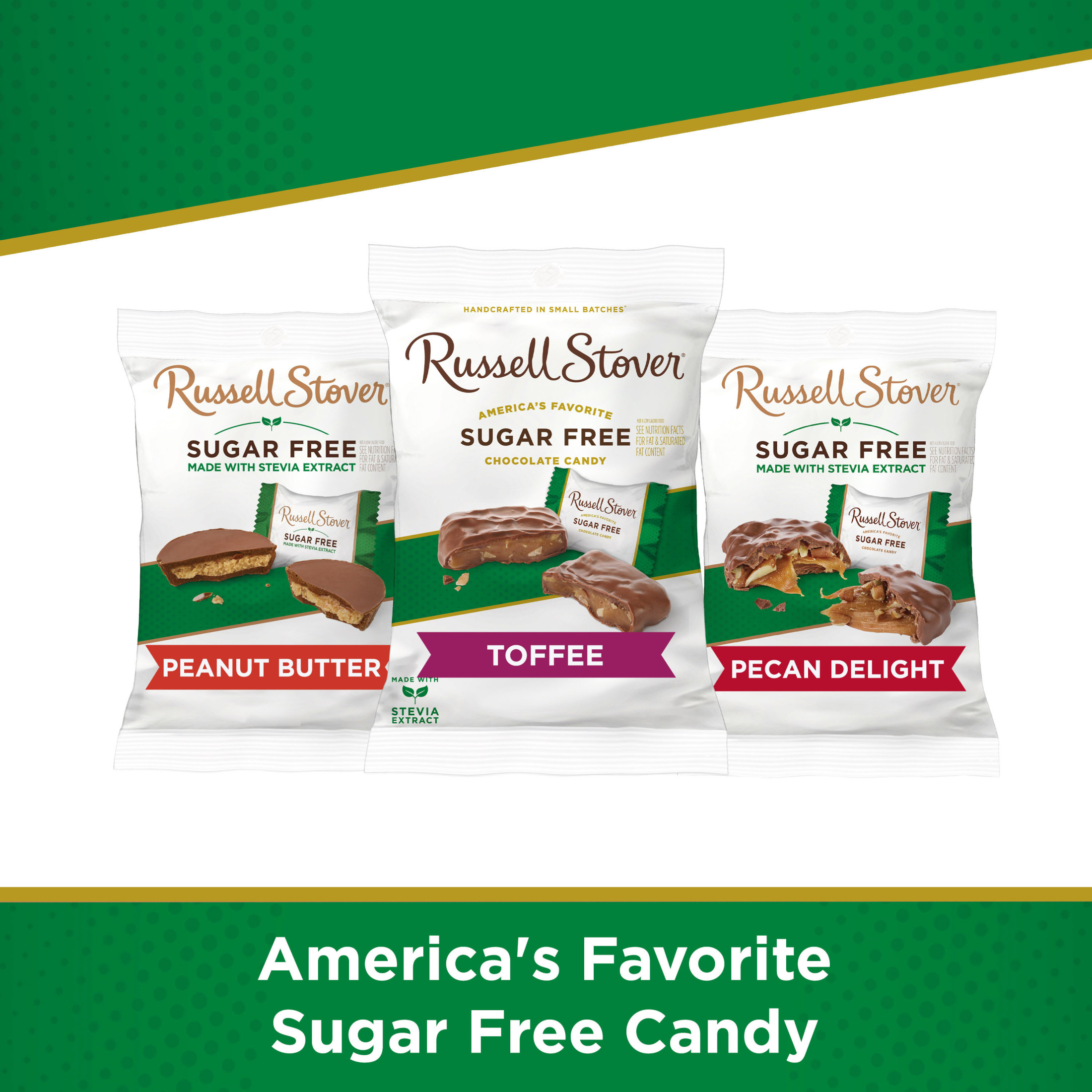RUSSELL STOVER Sugar Free Toffee Squares in Chocolate Candy, 3 oz. bag (â‰ˆ 6 pieces) thumbnail 3