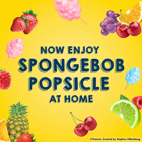 Popsicle SpongeBob SquarePants Frozen Confection Bars Colors from Natural Sources, 6 Count Box thumbnail 4