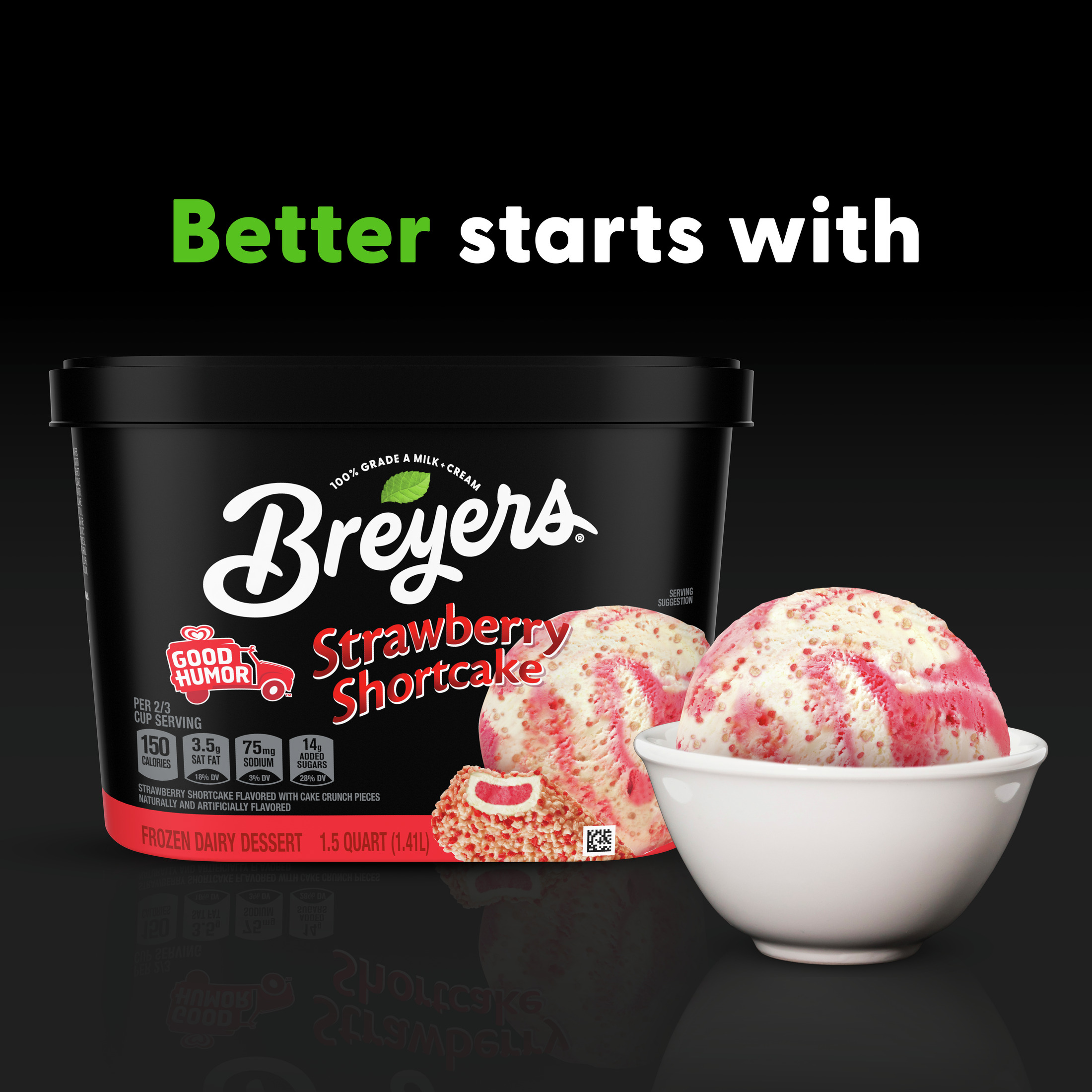 Breyers Good Humor Frozen Dairy Dessert Strawberry Shortcake 1.5 QT thumbnail 4
