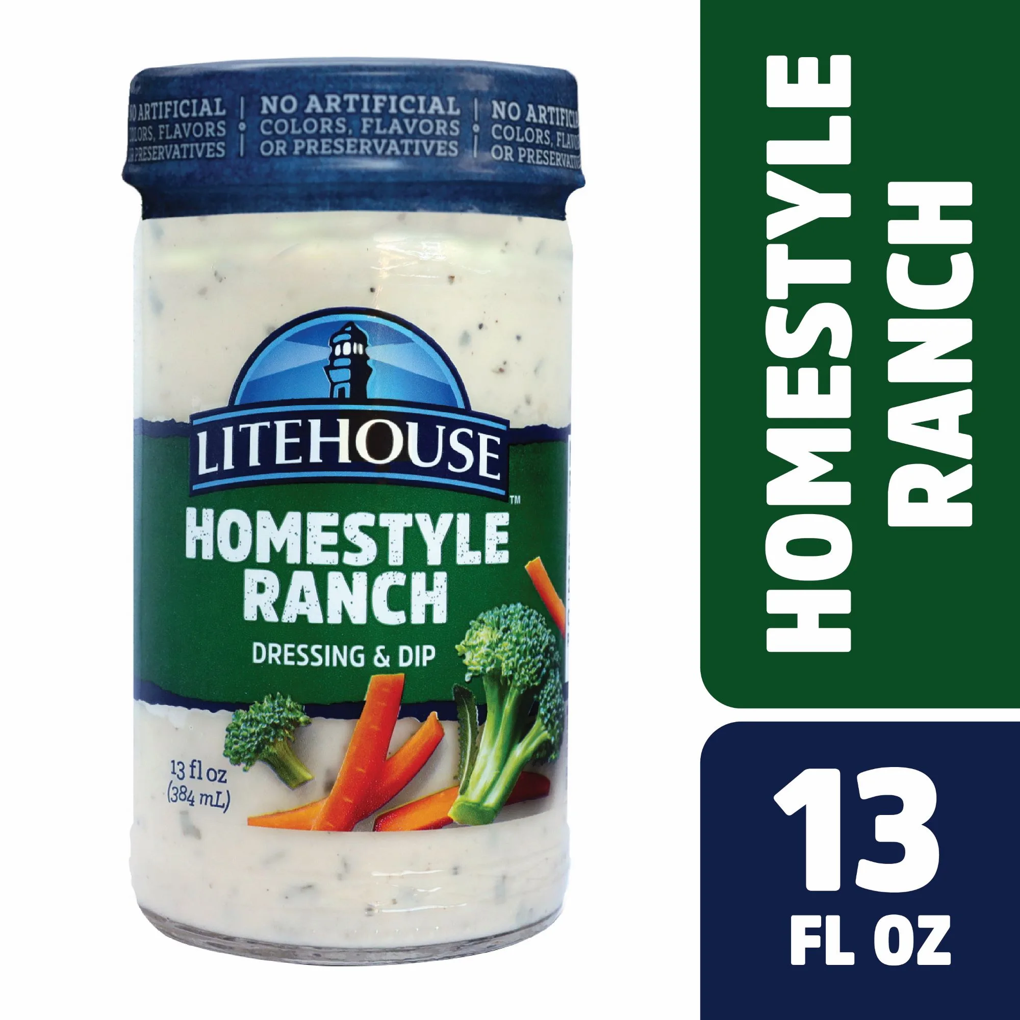 Litehouse Homestyle Ranch Refrigerated Salad Dressing & Dip, 13 Fluid oz Bottle