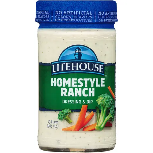 Litehouse Homestyle Ranch Refrigerated Salad Dressing & Dip, 13 Fluid oz Bottle thumbnail 2