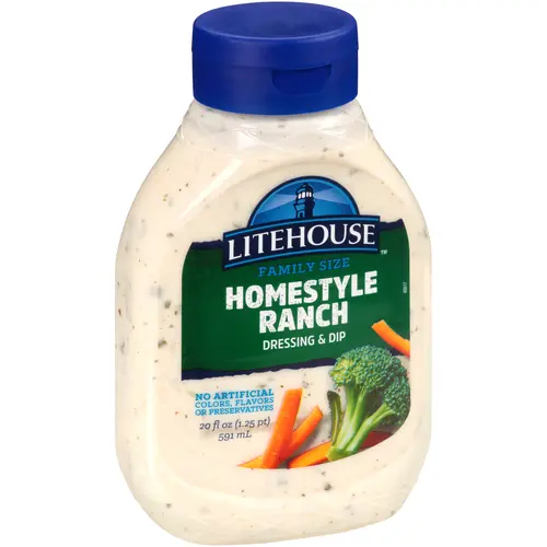 Litehouse Homestyle Ranch Refrigerated Salad Dressing & Dip, 20 Fluid oz Bottle thumbnail 2