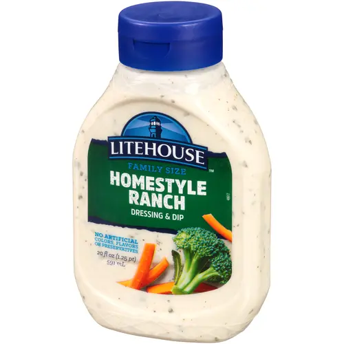 Litehouse Homestyle Ranch Refrigerated Salad Dressing & Dip, 20 Fluid oz Bottle thumbnail 3